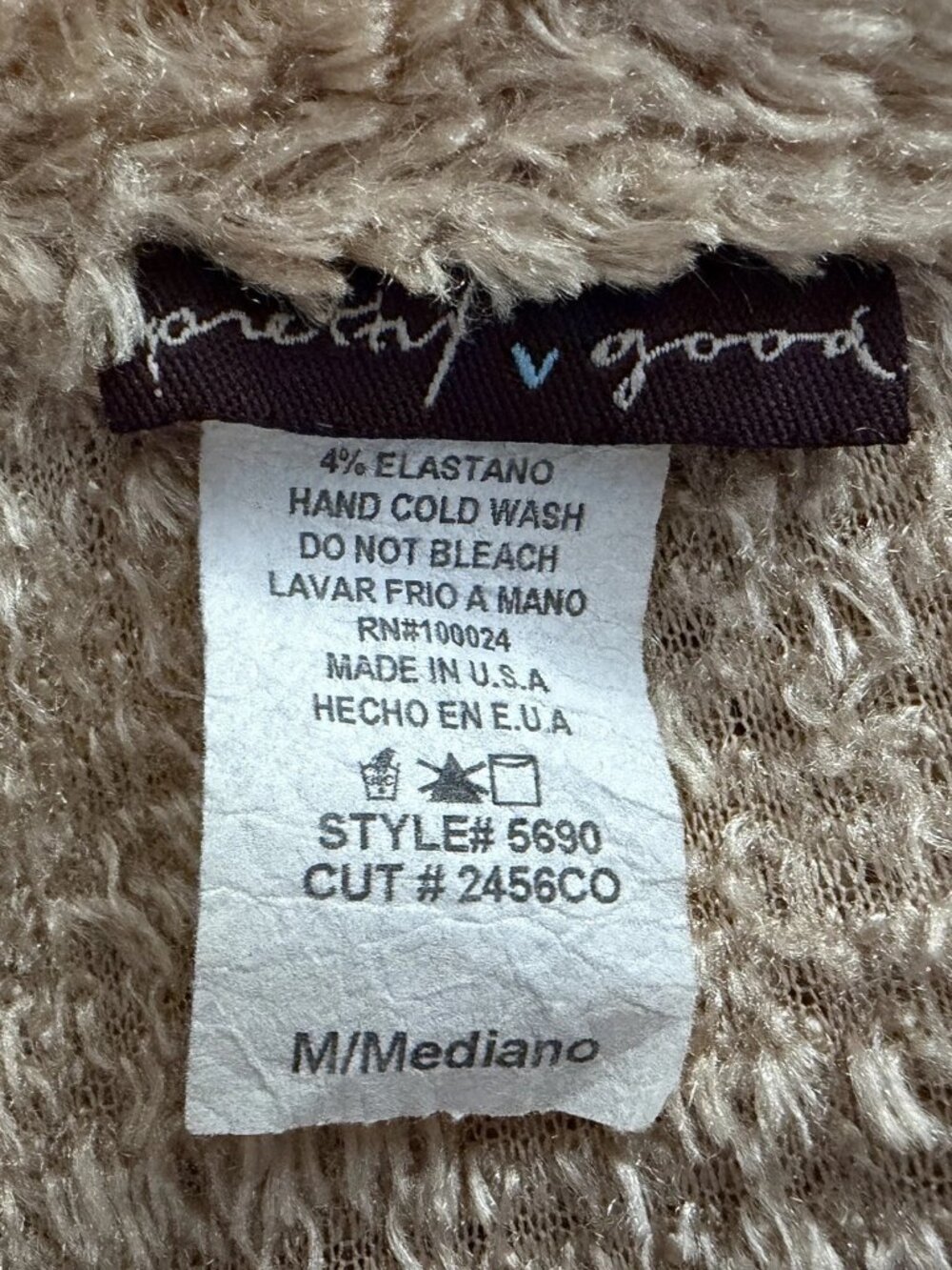 Vintage 90s Pretty Good Chenille Sweater Coat Size M Golden Brown Shag Longline - Picture 8 of 8